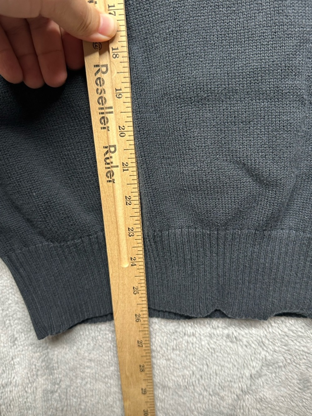 Polo Ralph Lauren Navy Knit Polo Sweater Large Cotton Long Sleeve Classic Logo - Picture 6 of 7